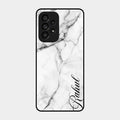 White Marble Patter Glass Case Cover For Samsung Galaxy A53 5G