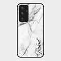 White Marble Patter Glass Case Cover For Samsung Galaxy A54 5G