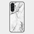White Marble Patter Glass Case Cover For Samsung Galaxy A56 5G