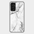 White Marble Patter Glass Case Cover For Samsung Galaxy F13