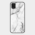 White Marble Patter Glass Case Cover For Samsung Galaxy F14 5G