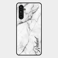 White Marble Patter Glass Case Cover For Samsung Galaxy F54 5G