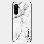 White Marble Patter Glass Case Cover For Samsung Galaxy F54 5G