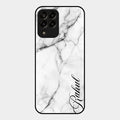 White Marble Patter Glass Case Cover For Samsung Galaxy M33 5G