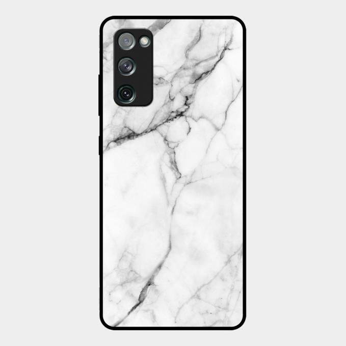 White Marble Patter Glass Case Cover For Samsung Galaxy S20 Fe 5G