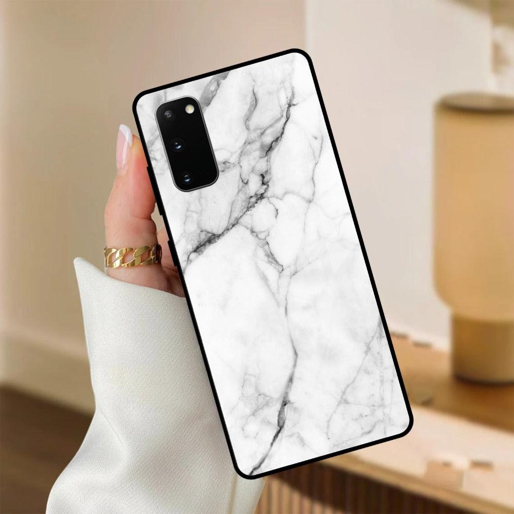 White Marble Patter Glass Case Cover for Samsung - ShopOnCliQ