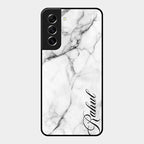 White Marble Patter Glass Case Cover For Samsung Galaxy S21 Fe 5G