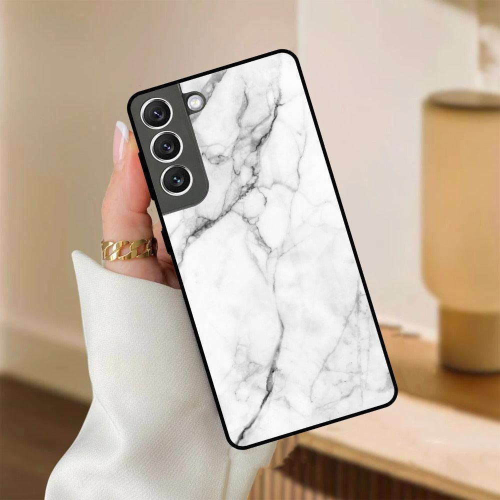 White Marble Patter Glass Case Cover for Samsung - ShopOnCliQ
