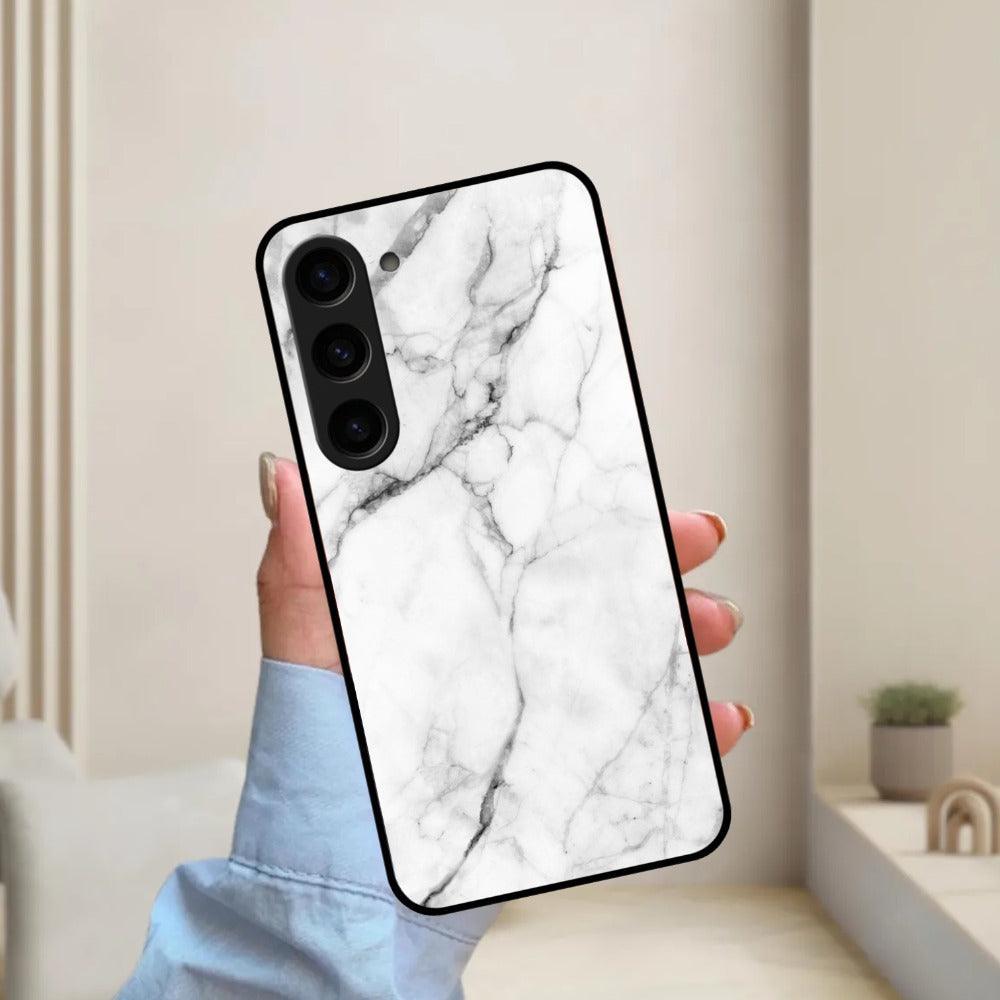 White Marble Patter Glass Case Cover for Samsung - ShopOnCliQ