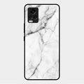 White Marble Patter Glass Case Cover For Vivo V20 Pro 5G