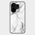 White Marble Patter Glass Case Cover For Vivo X200 Fe 5G
