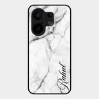 White Marble Patter Glass Case Cover For Vivo X200 Fe 5G