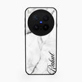 White Marble Patter Glass Case Cover For Vivo X300 Pro 5G