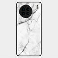 White Marble Patter Glass Case Cover For Vivo X90 5G