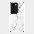 White Marble Patter Glass Case Cover For Vivo Y200E 5G