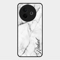 White Marble Patter Glass Case Cover For Vivo Y39 5G
