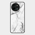 White Marble Patter Glass Case Cover For Vivo Y58 5G