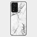 White Marble Patter Glass Case Cover For Xiaomi 11I 5G