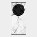 White Marble Patter Glass Case Cover For Xiaomi 14 Ultra
