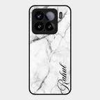 White Marble Patter Glass Case Cover For Xiaomi 15 5G