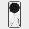 White Marble Patter Glass Case Cover For Xiaomi 15 Ultra 5G
