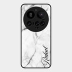 White Marble Patter Glass Case Cover For Xiaomi 15 Ultra 5G