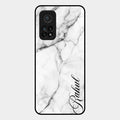 White Marble Patter Glass Case Cover For Xiaomi Mi 10T Pro 5G