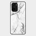 White Marble Patter Glass Case Cover For Xiaomi Mi 11X 5G