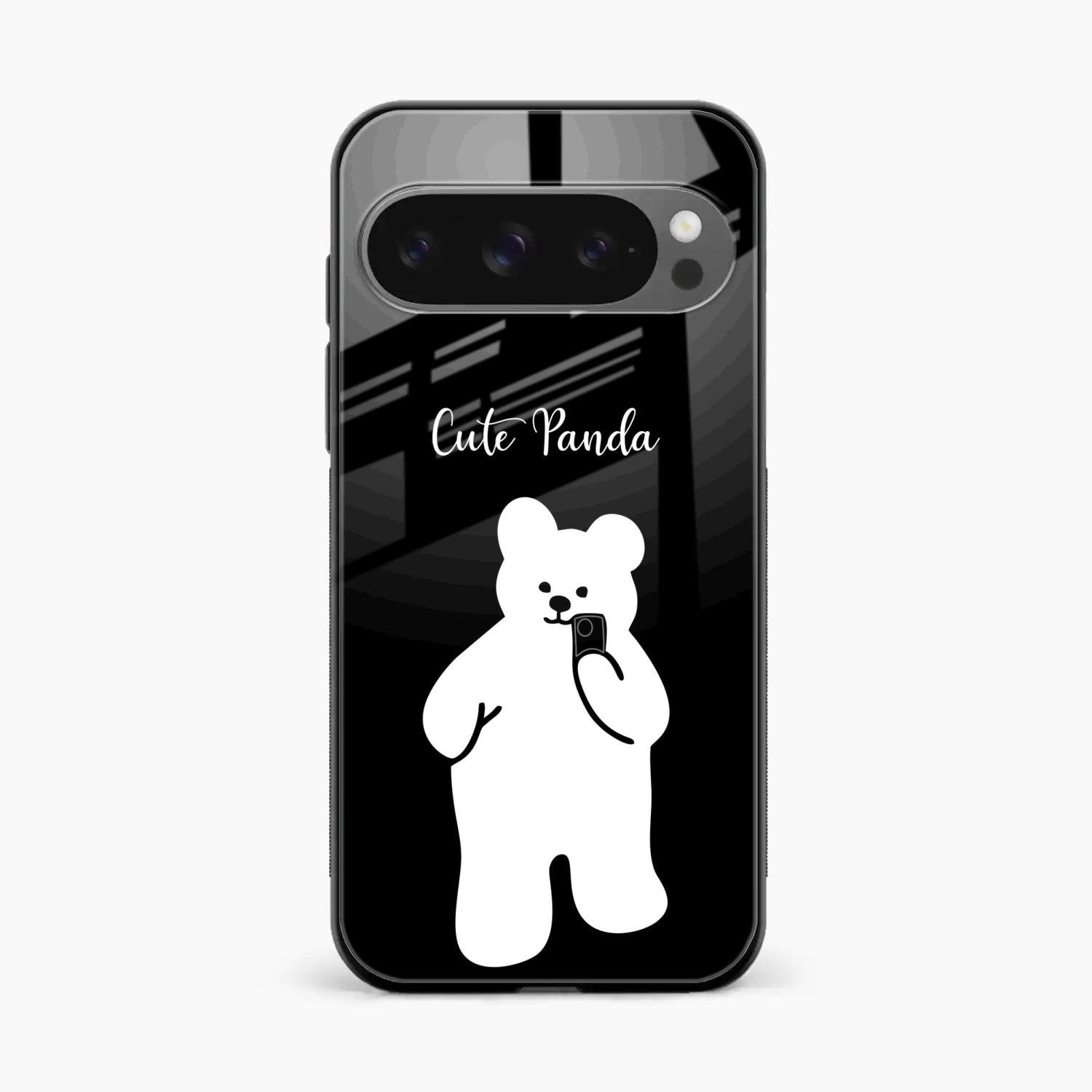 White Panda Glass Case Cover For Google Pixel 10 Pro XL