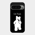 White Panda Glass Case Cover For Google Pixel 9 Pro 5G