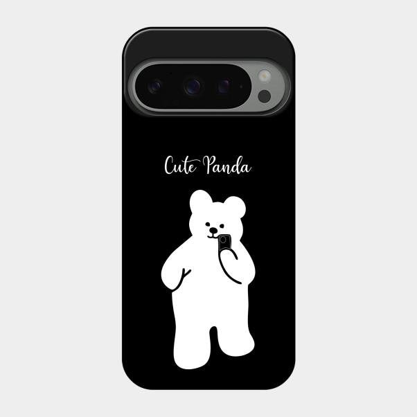 White Panda Glass Case Cover For Google Pixel 9 Pro 5G