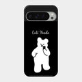 White Panda Glass Case Cover For Google Pixel 9 Pro Xl