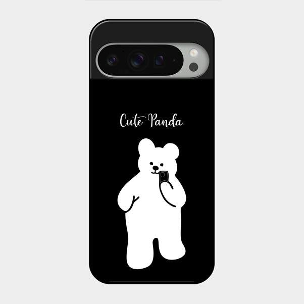 White Panda Glass Case Cover For Google Pixel 9 Pro Xl