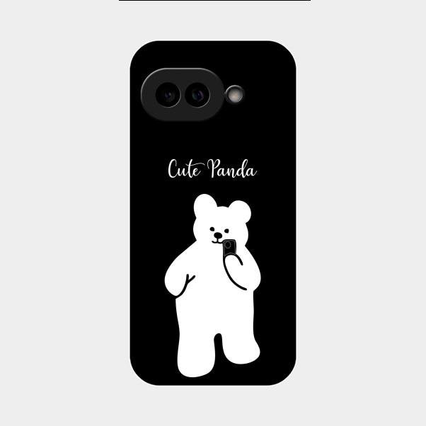 White Panda Glass Case Cover For Google Pixel 9A 5G