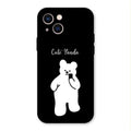 White Panda Glass Case Cover For iPhone 13
