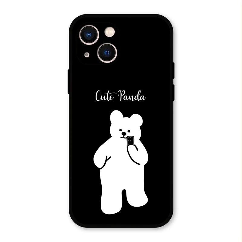 White Panda Glass Case Cover For iPhone 13