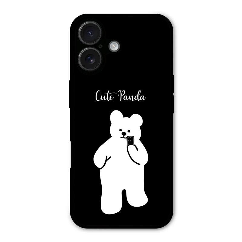White Panda Glass Case Cover For iPhone 16