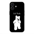 White Panda Glass Case Cover For iPhone 17