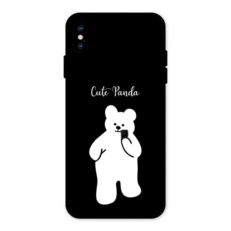 White Panda Glass Case Cover For iPhone XS Max