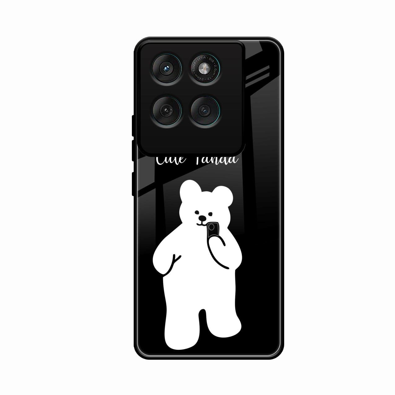 White Panda Glass Case Cover For Motorola Edge 60 Pro 5G