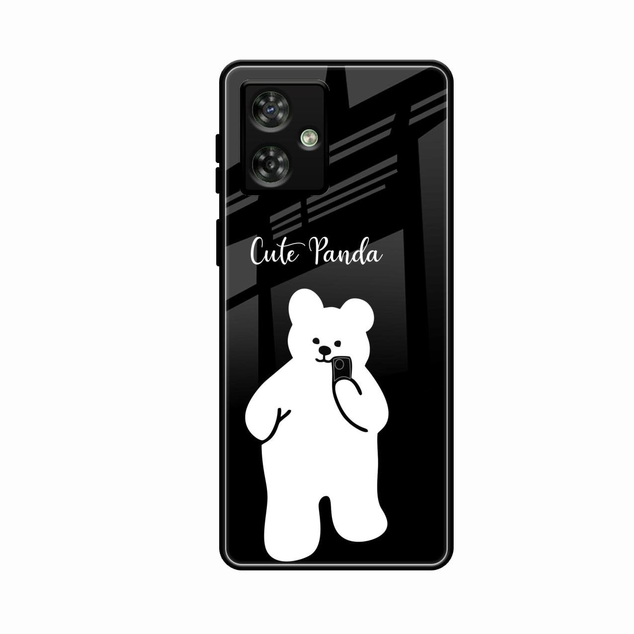 White Panda Glass Case Cover For Motorola G54 5G