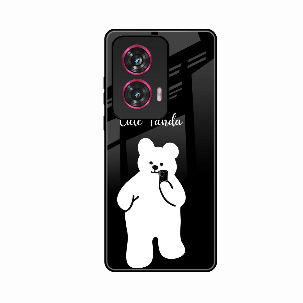 White Panda Glass Case Cover For Motorola G85 5G