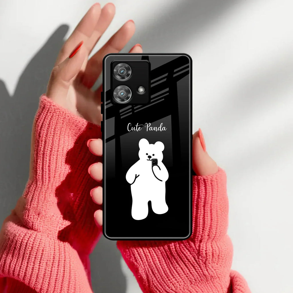 White Panda Glass Case Cover For Motorola - ShopOnCliQ