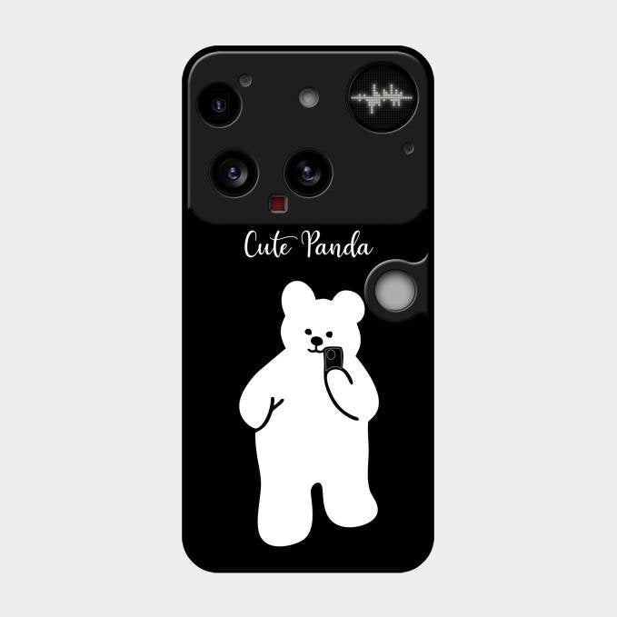 White Panda Glass Case Cover For Nothing Phone 3 5G