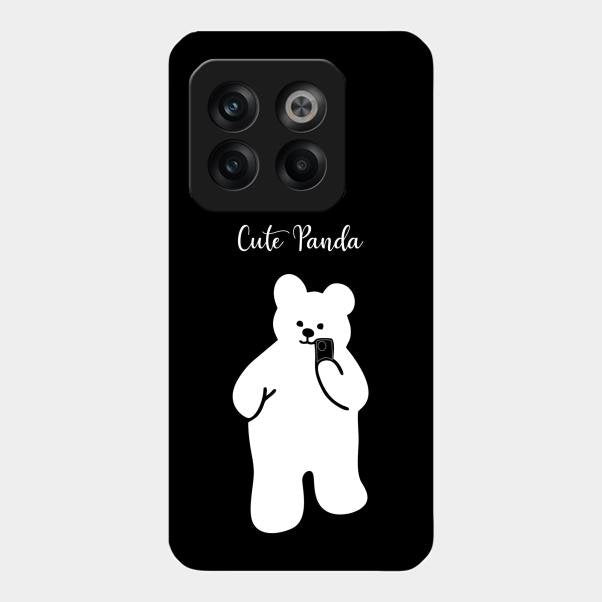 White Panda Glass Case Cover For Oneplus 10T 5G