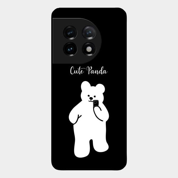 White Panda Glass Case Cover For Oneplus 11 5G