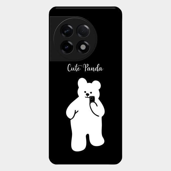 White Panda Glass Case Cover For Oneplus 11R 5G
