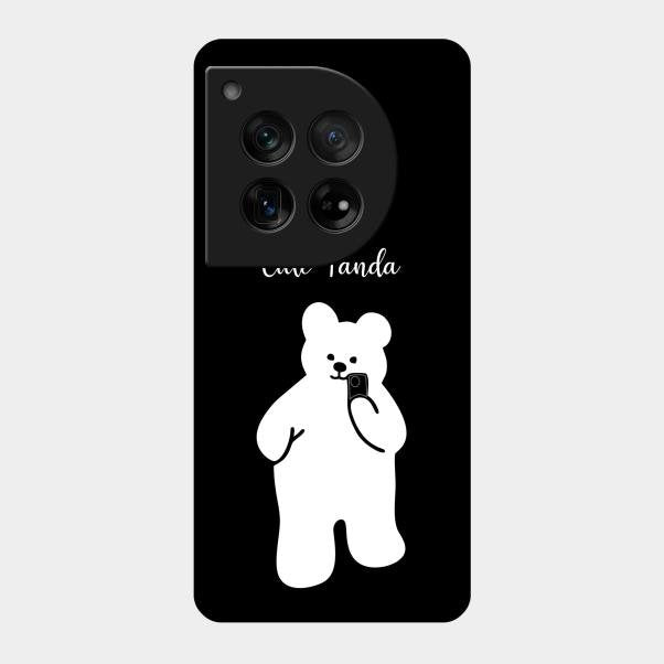 White Panda Glass Case Cover For Oneplus 12 5G