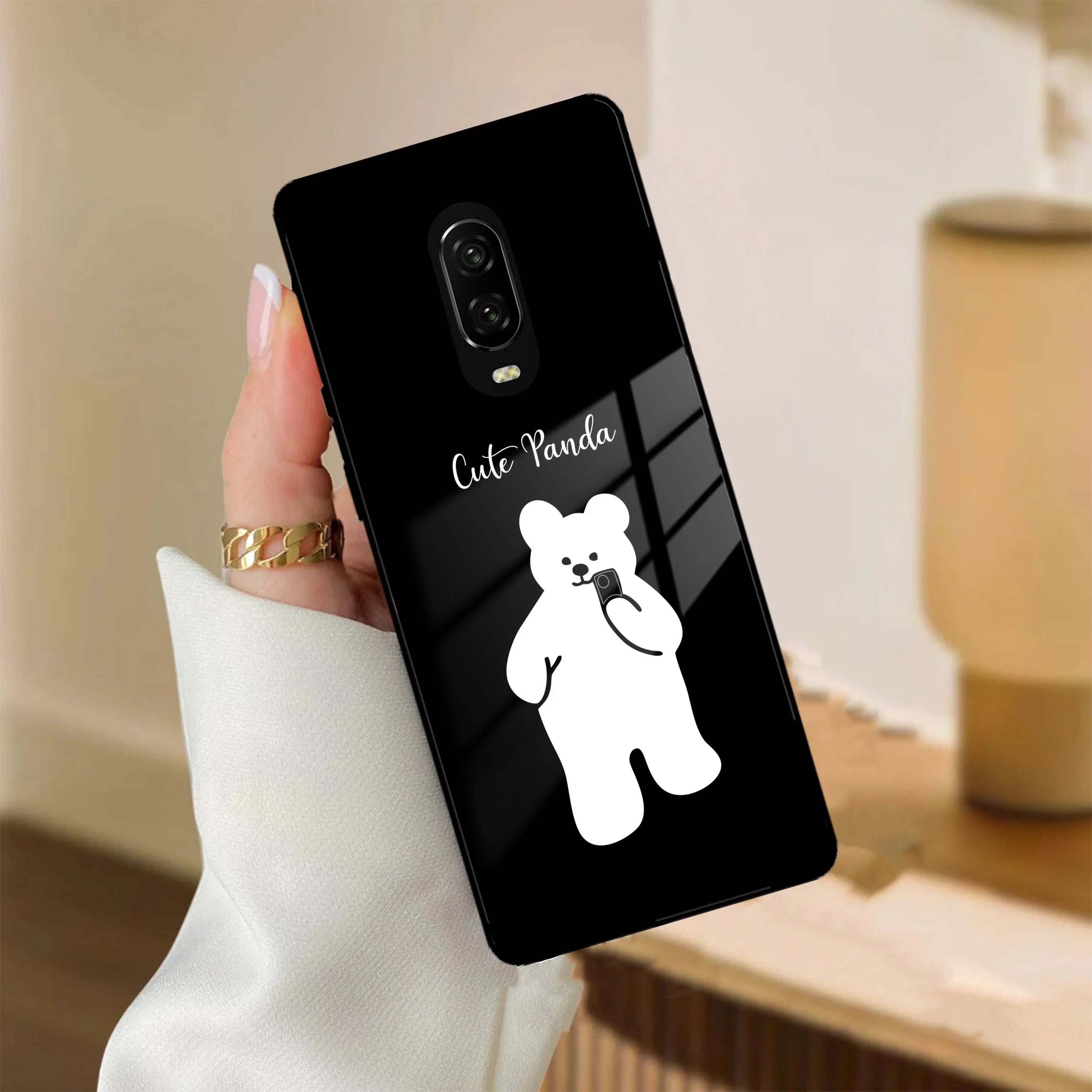 White Panda Glass Case Cover For OnePlus - ShopOnCliQ