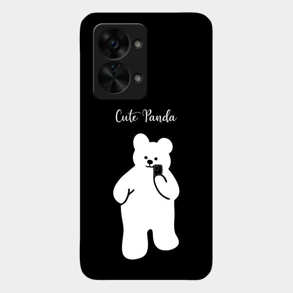 White Panda Glass Case Cover For Oneplus Nord 2T 5G